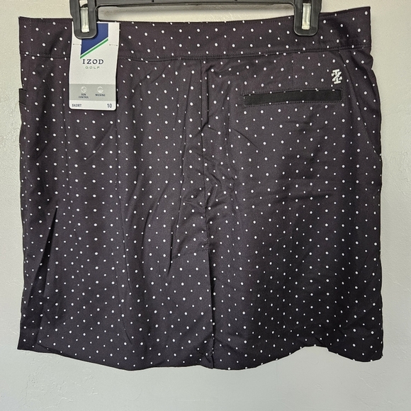 Izod NWT Women's 10 Golf Skort Black White Polka Dots Athletic Skort Athleisure - Picture 5 of 9